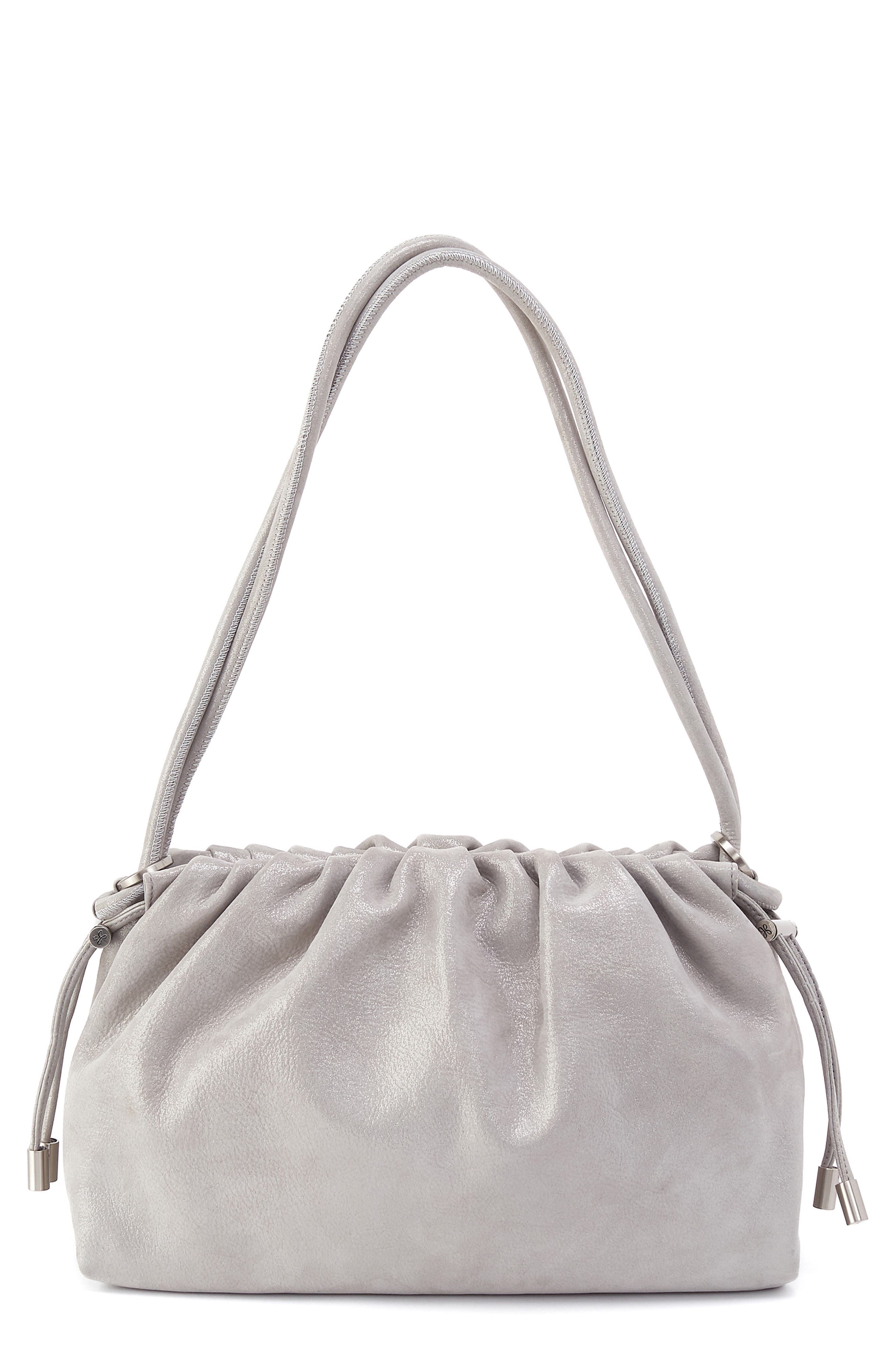 Isabelle Leather Shoulder Bag, Main, color, SMOKE SHIMMER