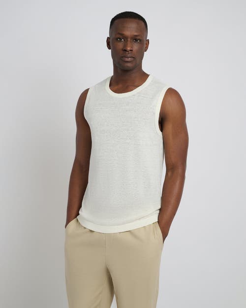 Onia Linen Sweater Tank Top In Egret
