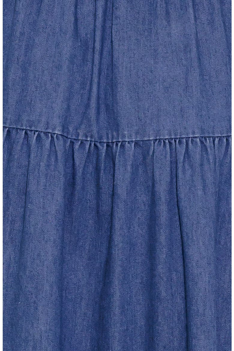 Flutter Sleeve Chambray Maxi Dress, Alternate, color, DENIM BLUE