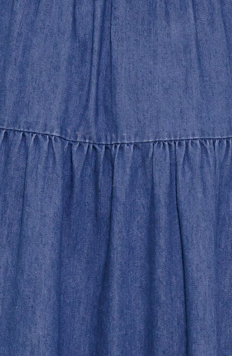 FREEMARKET Flutter Sleeve Chambray Maxi Dress, Alternate, color, Denim Blue