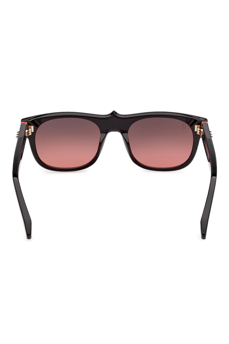 54mm Square Sunglasses, Alternate, color, BILAYER BLACK / RED / GOLD