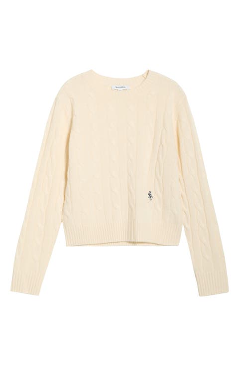 SRC Monogram Cashmere & Wool Cable Knit Sweater