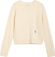 Sporty & Rich SRC Monogram Cashmere & Wool Cable Knit Sweater