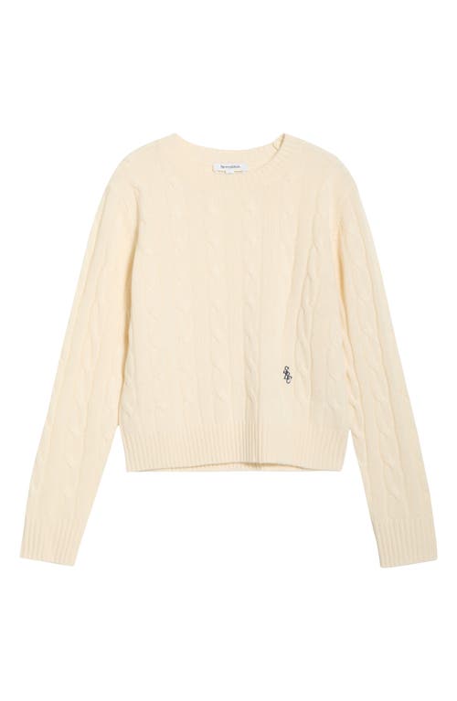 Sporty And Rich Sporty & Rich Src Monogram Cashmere & Wool Cable Knit Sweater In Sand