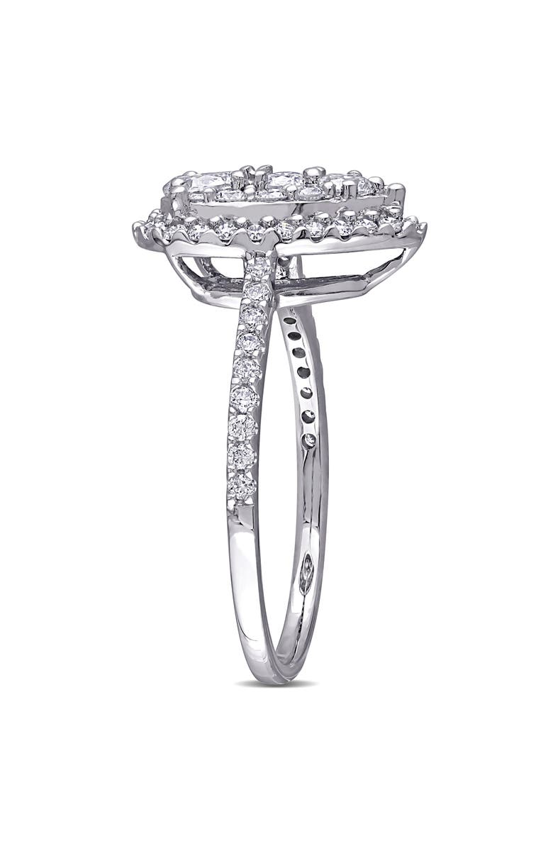 Julianna B. Diamond Composite Pear Halo Ring 10k, Alternate, color, 10K White Gold