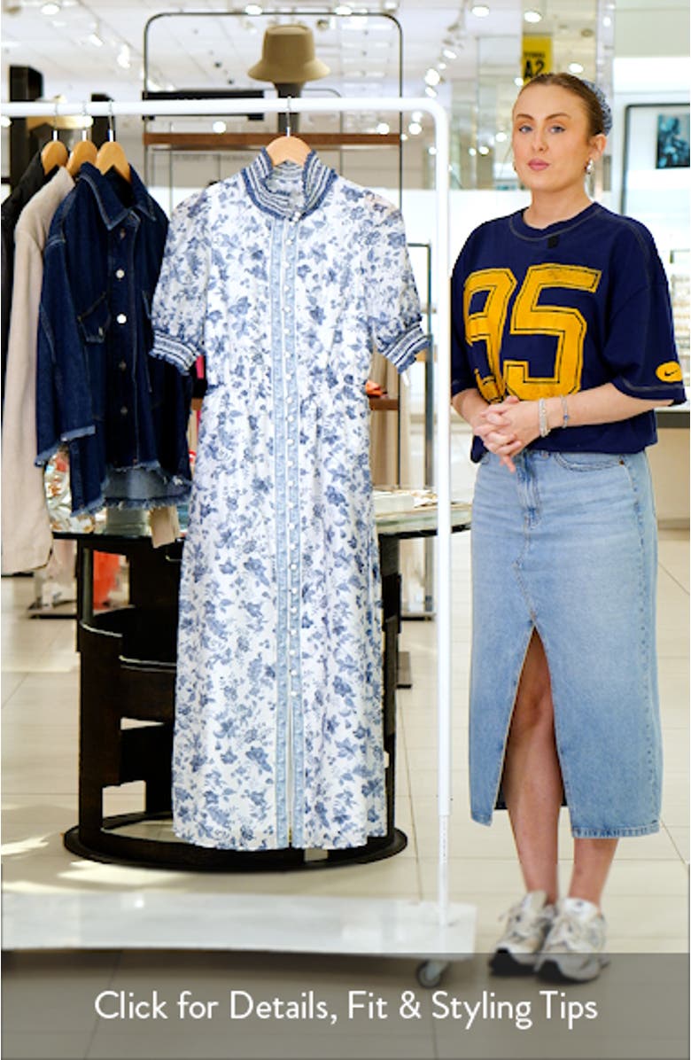 Rochelle Floral Midi Shirtdress, sales video thumbnail