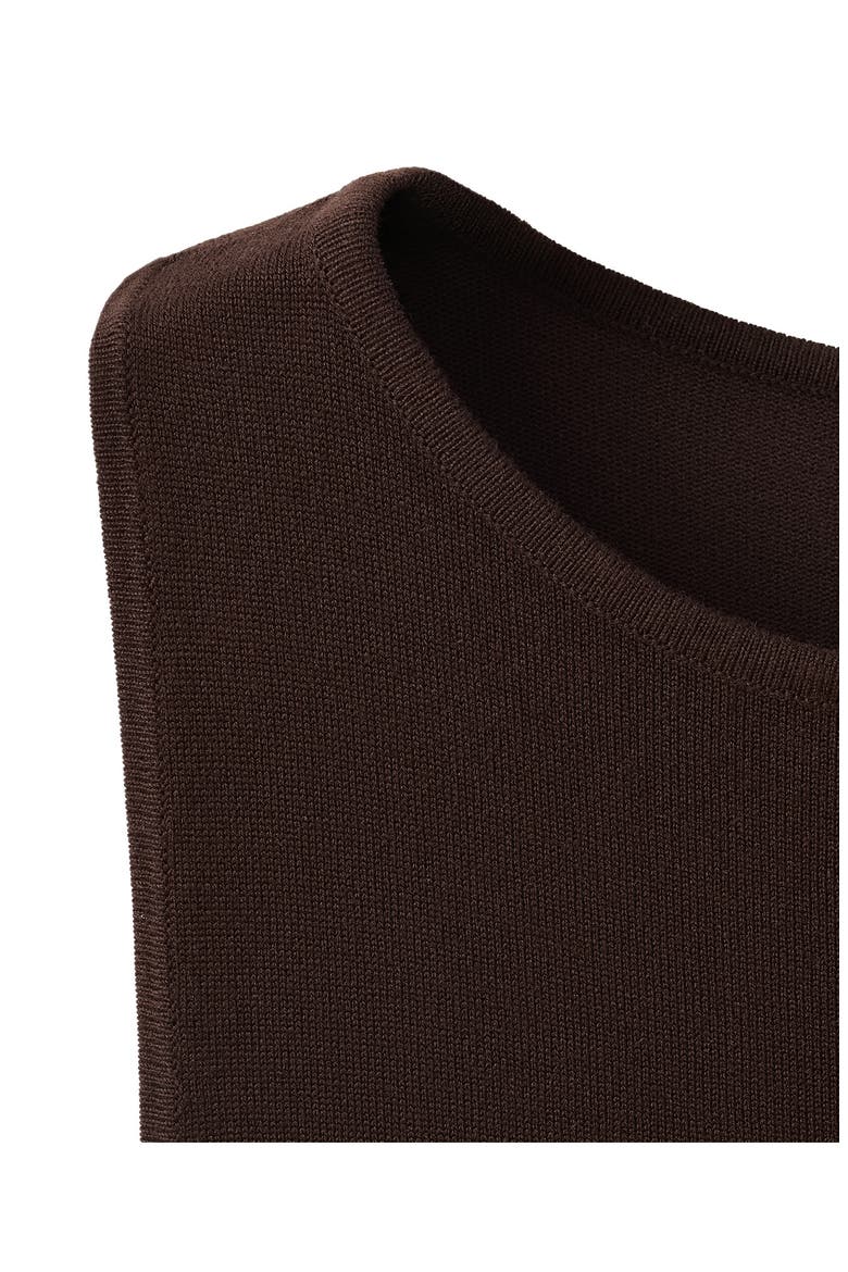 Tie Detail Sleeveless Knit Dress, Alternate, color, BROWN