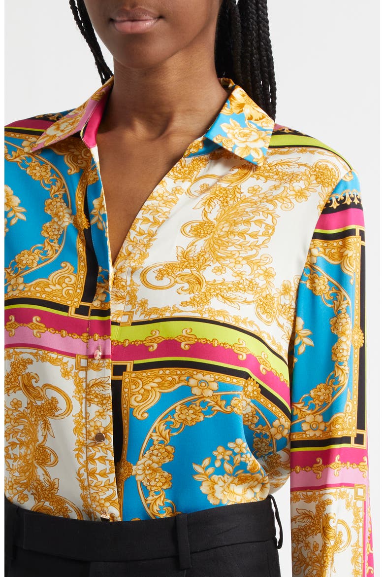 The Madeline Aphrodite's Palace Stretch Silk Button-Up Shirt, Alternate, color, PALACE PRINT