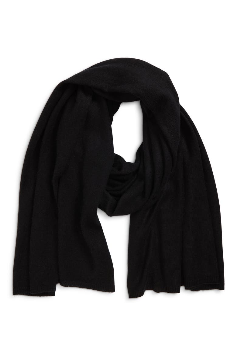 Featherweight Silk & Cashmere Scarf, Alternate, color, BLACK