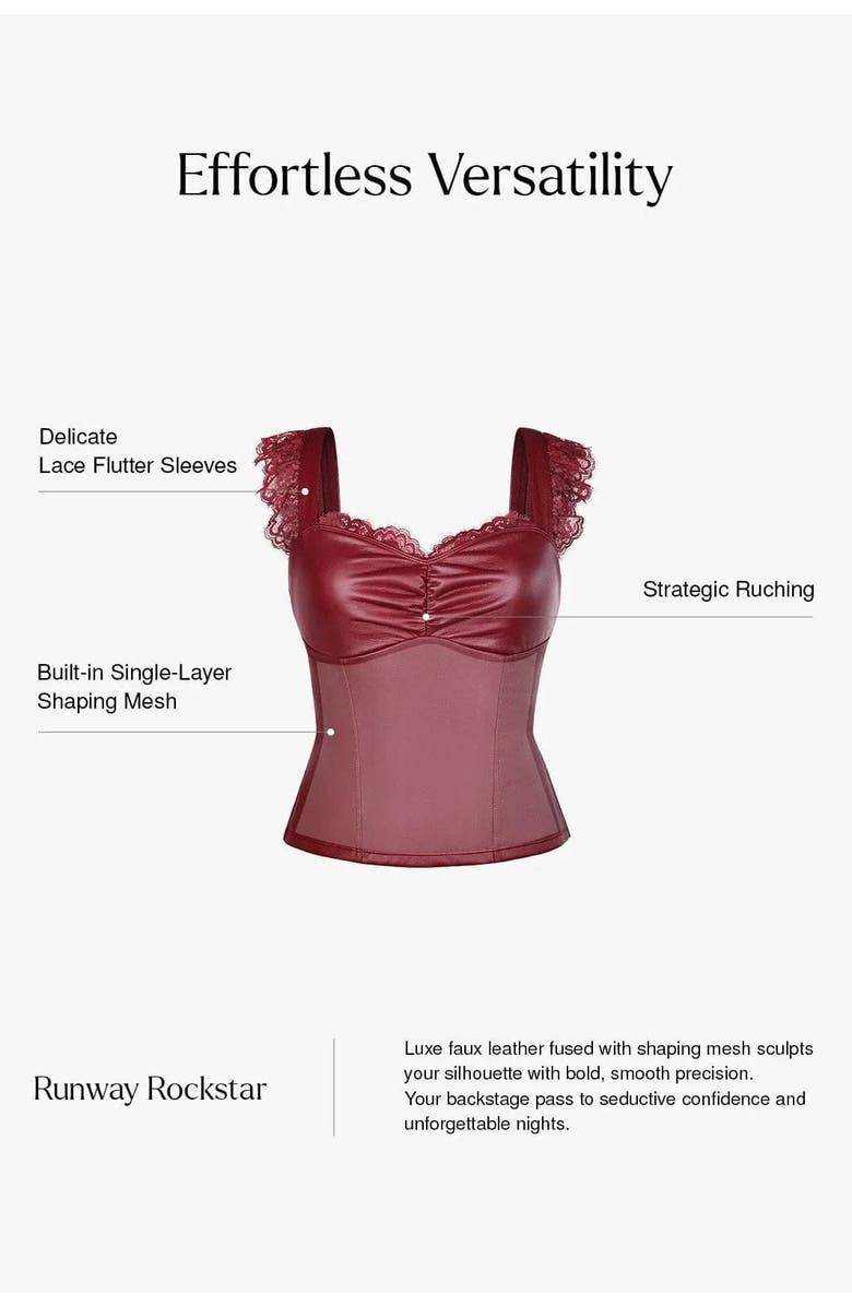 Popilush Lace Trim Sculpting Camisole Top, Alternate, color, Classic Black