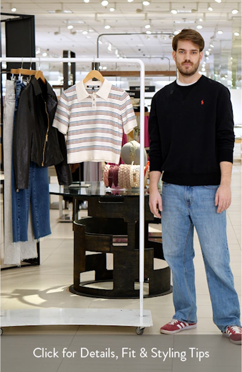 Stripe Short Sleeve Polo Sweater, sales video thumbnail