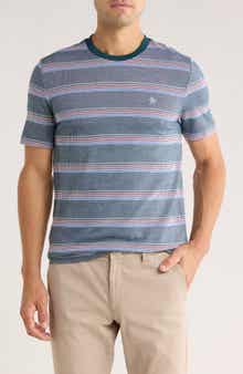 Original Penguin Stripe Bird's Eye Piqué Crewneck T-Shirt