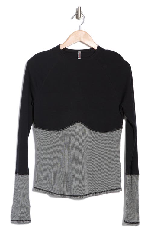Free People Moonlight Wool Blend Base Layer T-shirt In Black