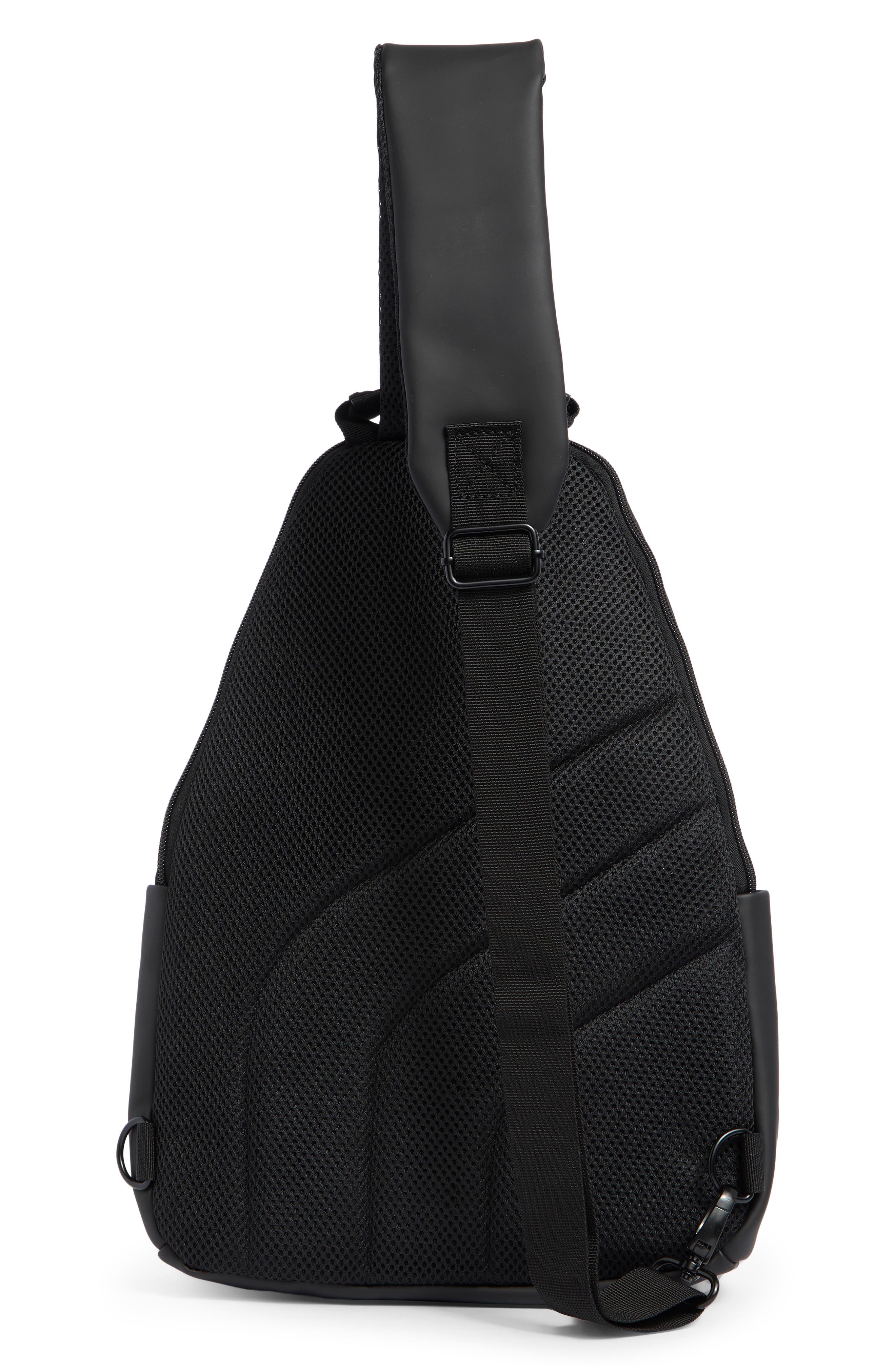 Rubberized Sling Bag, Alternate, color, BLACK