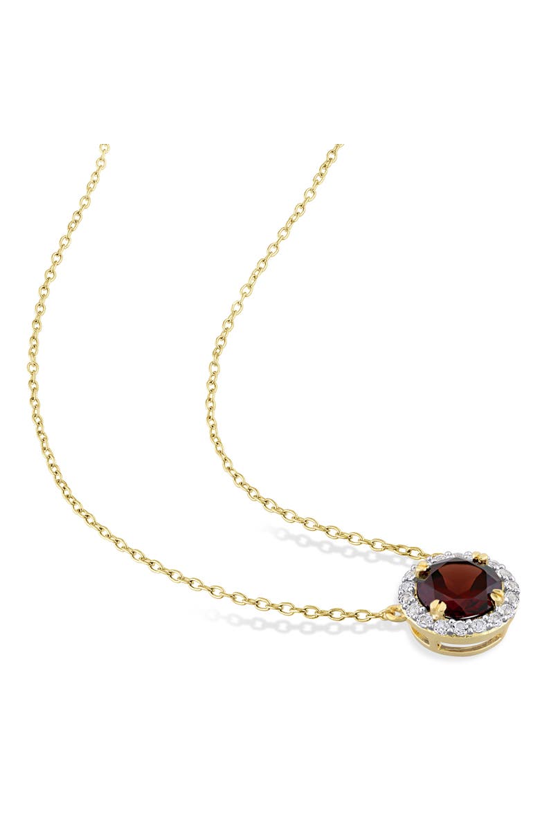 Julianna B. Gemstones Halo Necklace Plated-Silver, Alternate, color, Garnet/Yellow-Plated