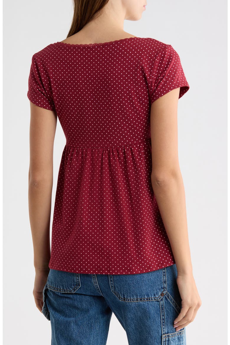 Surplice Babydoll Top, Alternate, color, BURGUNDY COMBO