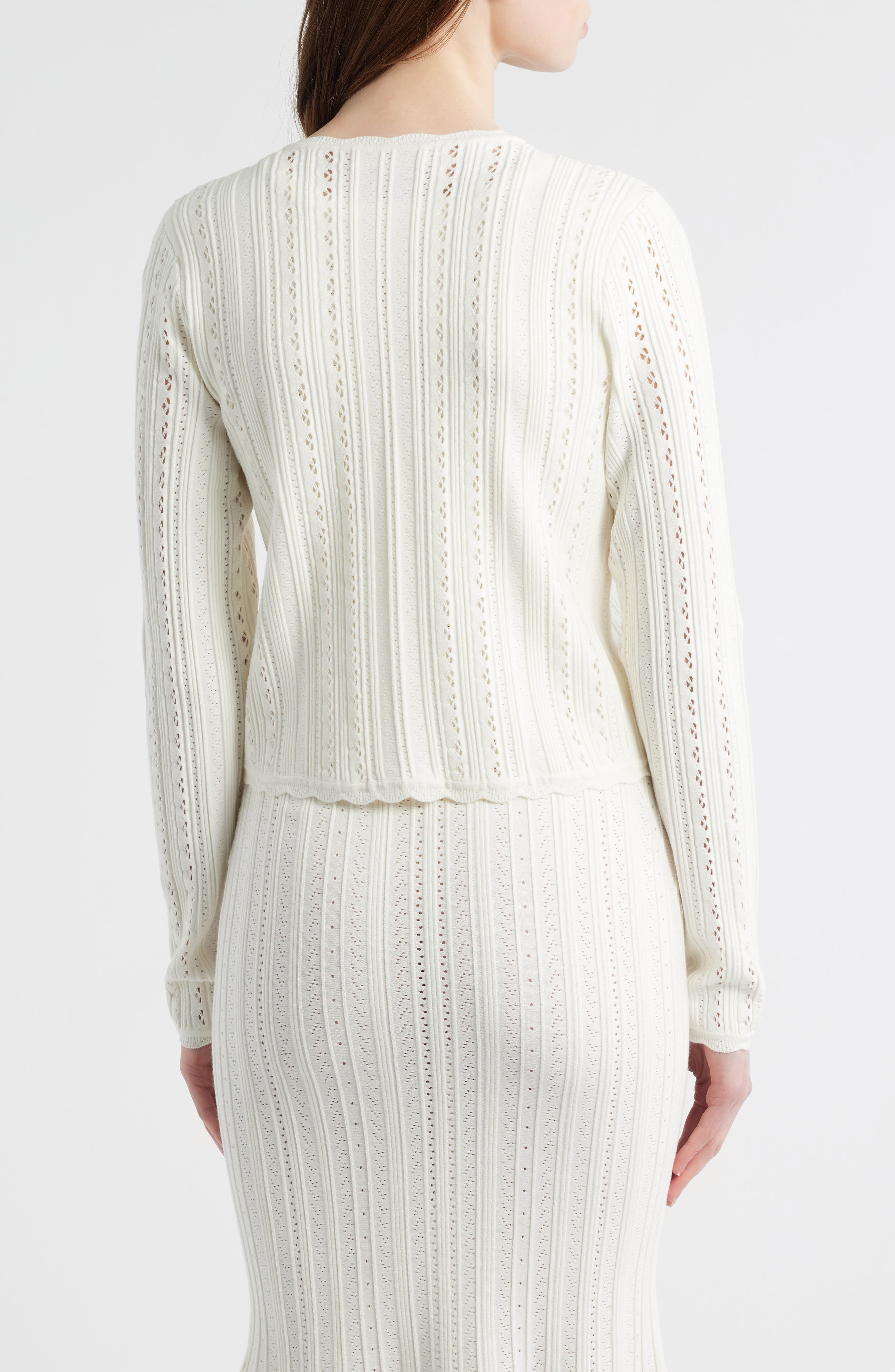 Peridot Pointelle Knit Cardigan - image 2