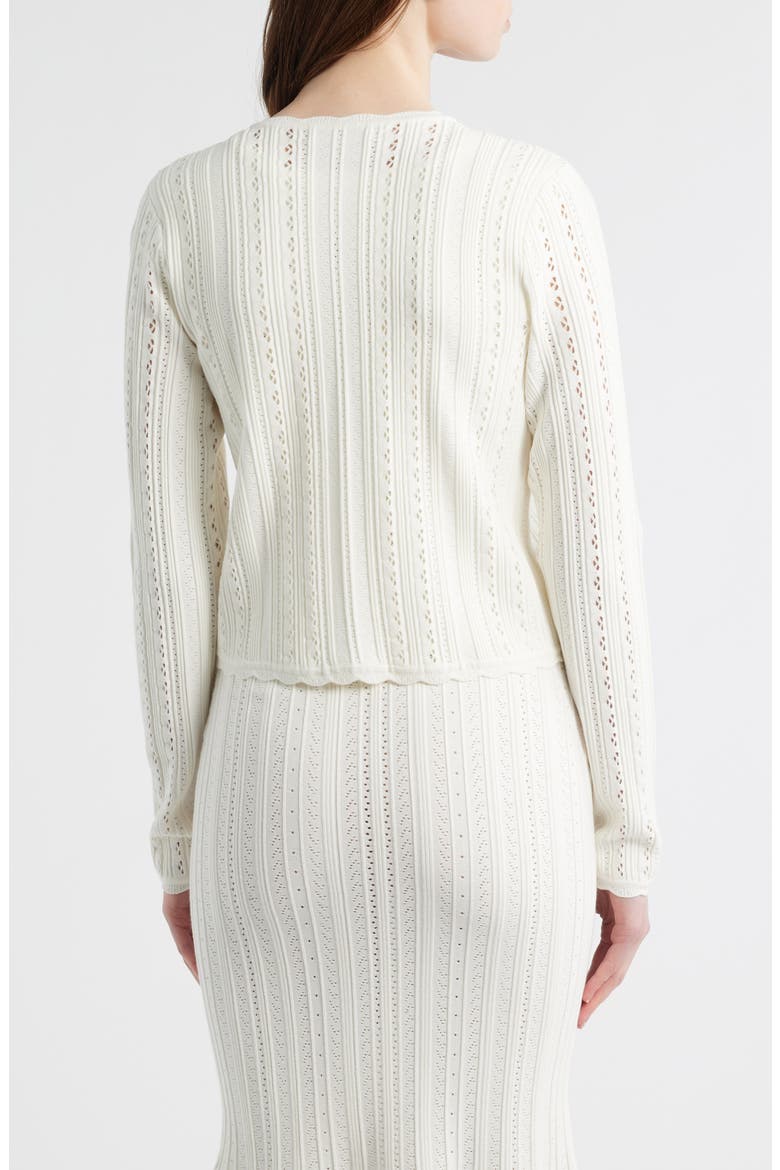 Peridot Pointelle Knit Cardigan, Alternate, color, WHITE TEA