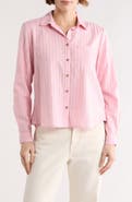 beachlunchlounge Candace Stripe Cotton Button-Up Shirt