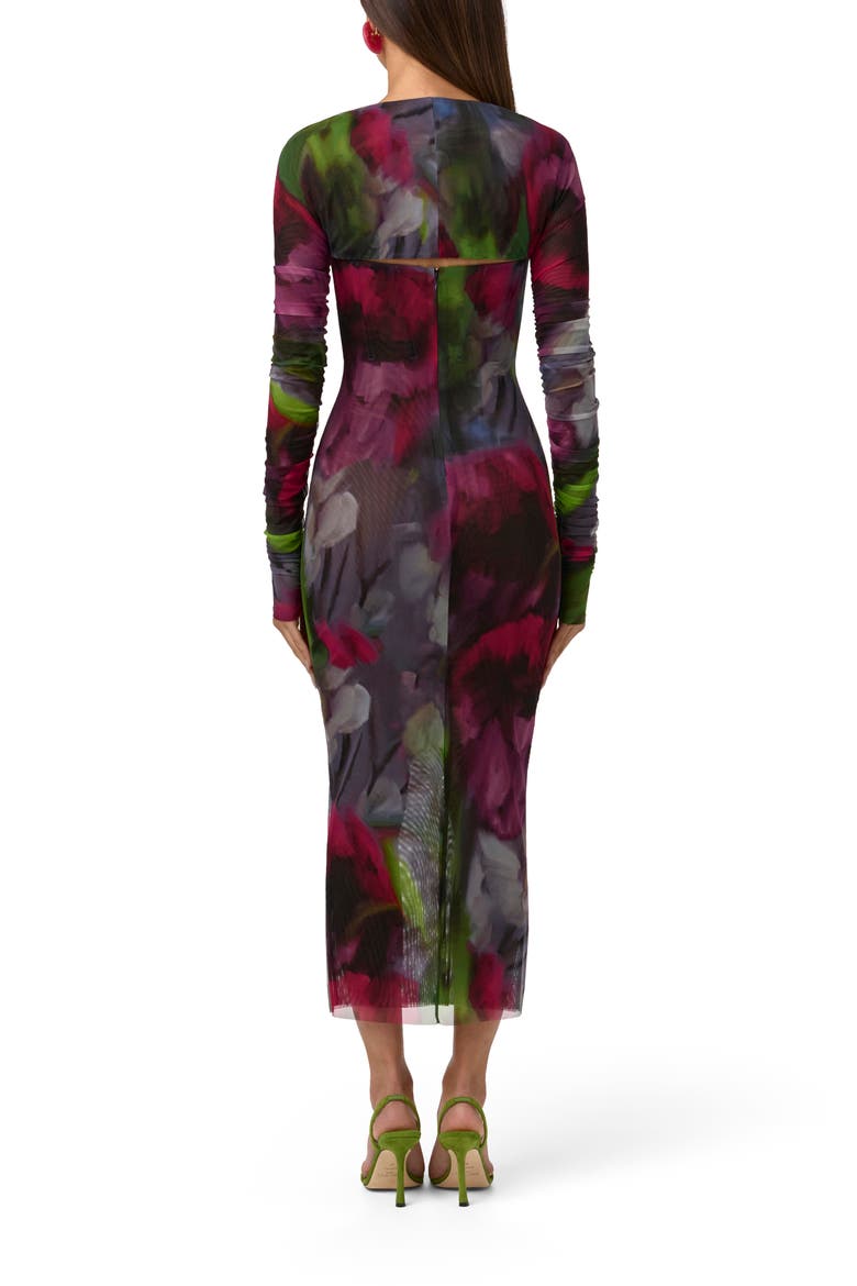 Floral Mesh Midi Dress, Alternate, color, BAROQUE BLOOM
