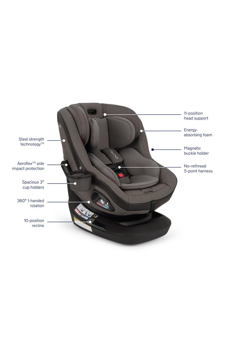 Nuna REV Max Rotating Infant Car Seat, Alternate, color, Pewter
