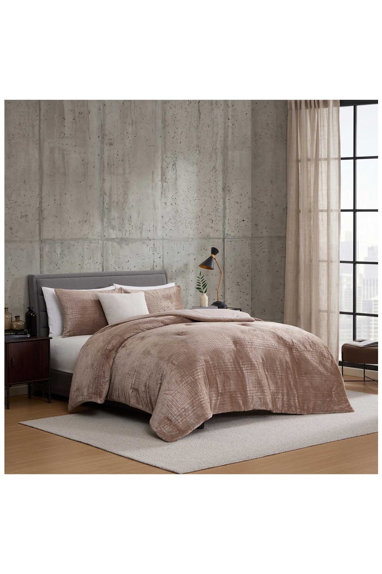 Hudson Houndstooth Comforter Set, Alternate, color, MINK BROWN