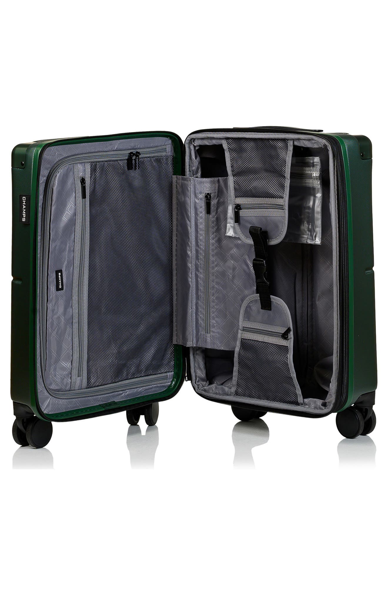 CHAMPS Earth 3-Piece Wheeled Luggage Set, Alternate, color, Green