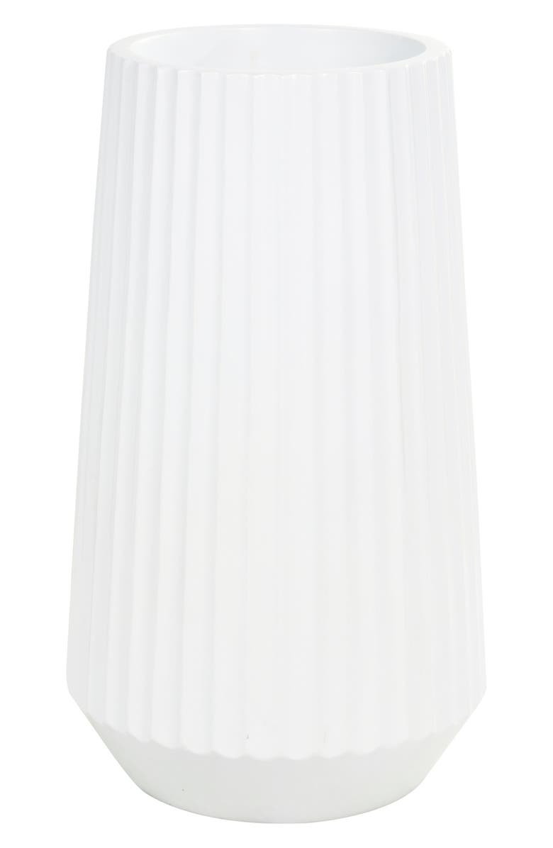VIVIAN LUNE HOME Resin Vase, Alternate, color, White