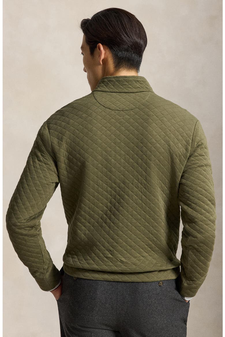 Quilted Quarter Zip Pullover, Alternate, color, GREEN