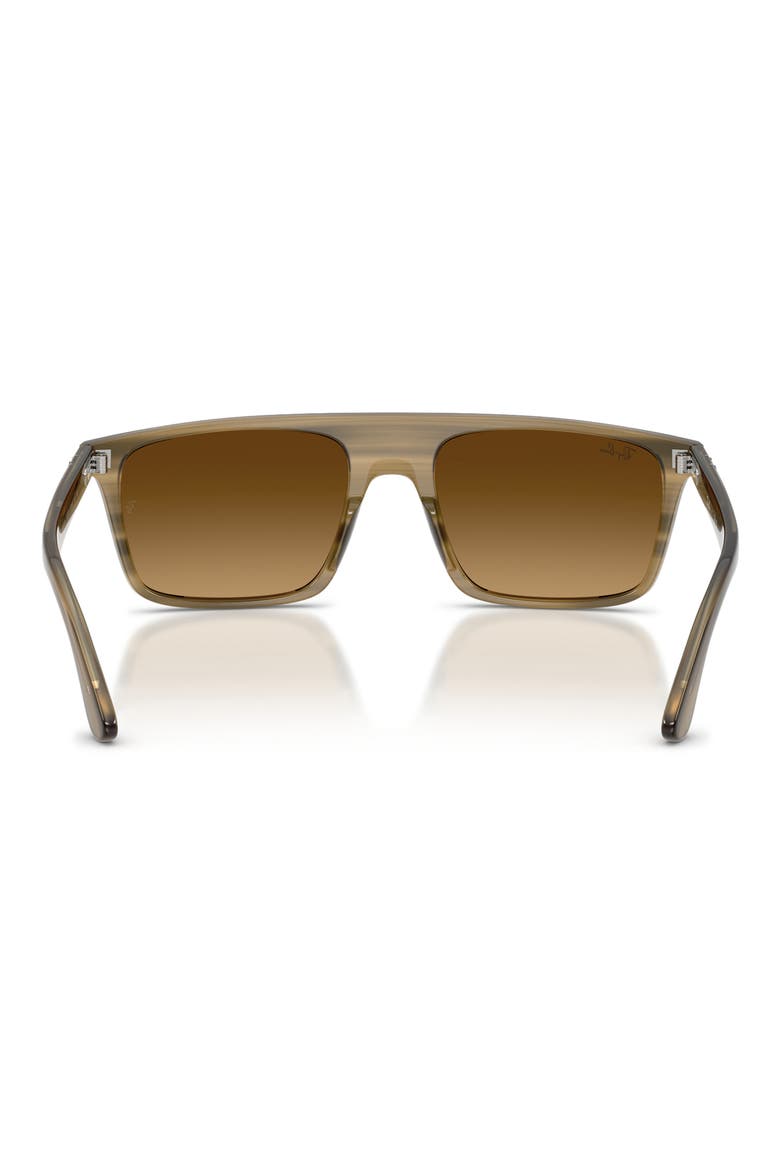 57mm Gradient Square Sunglasses, Alternate, color, STRIPED GREEN / GRADIENT BROWN