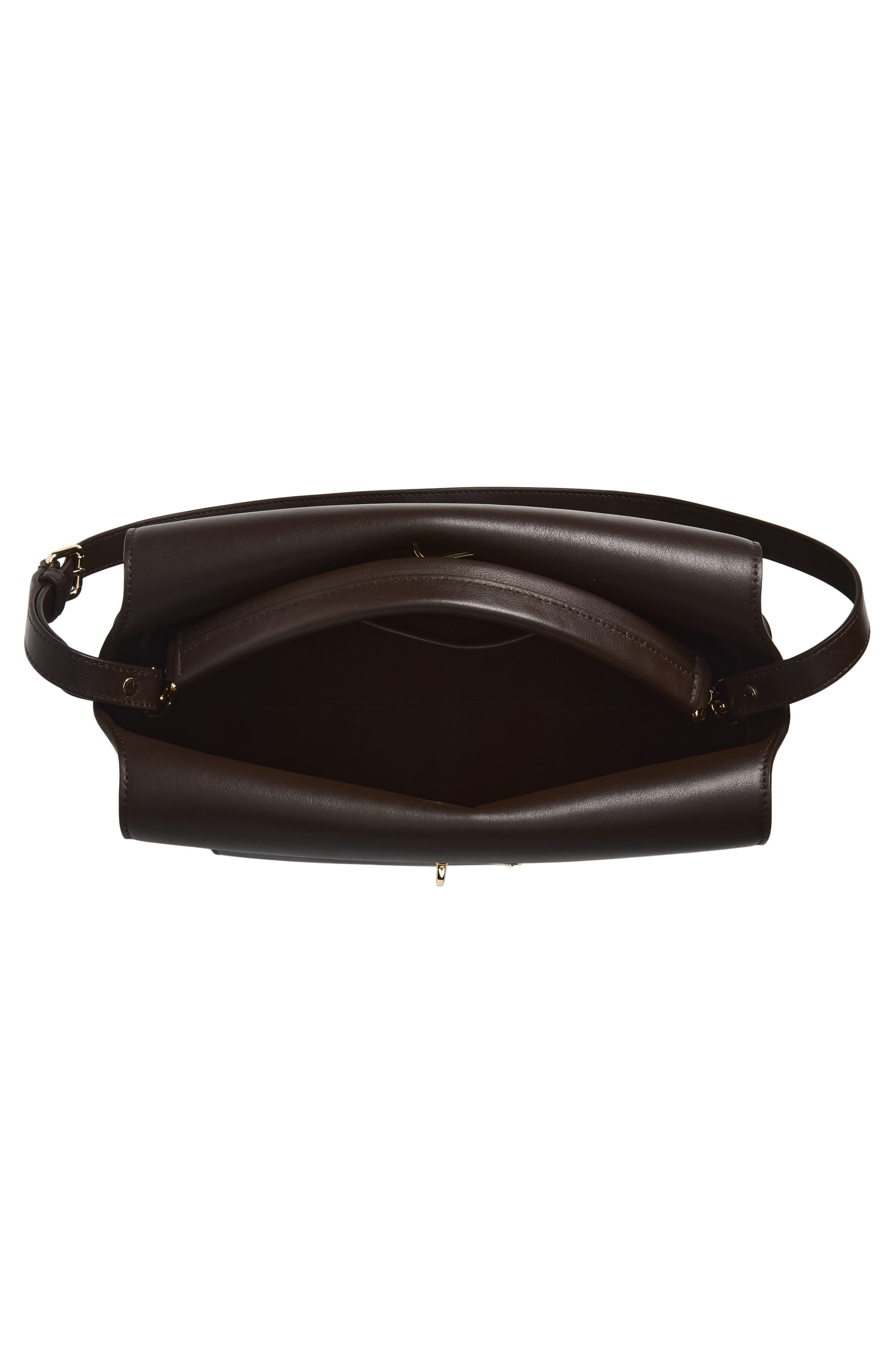 Stevie Leather Top Handle Bag, Alternate, color, EBONY