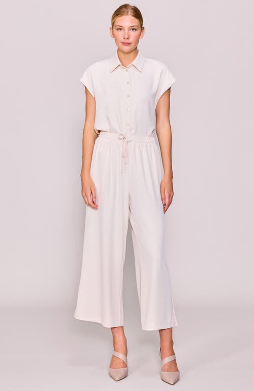Melloday Cap Sleeve Button-up Shirt In White