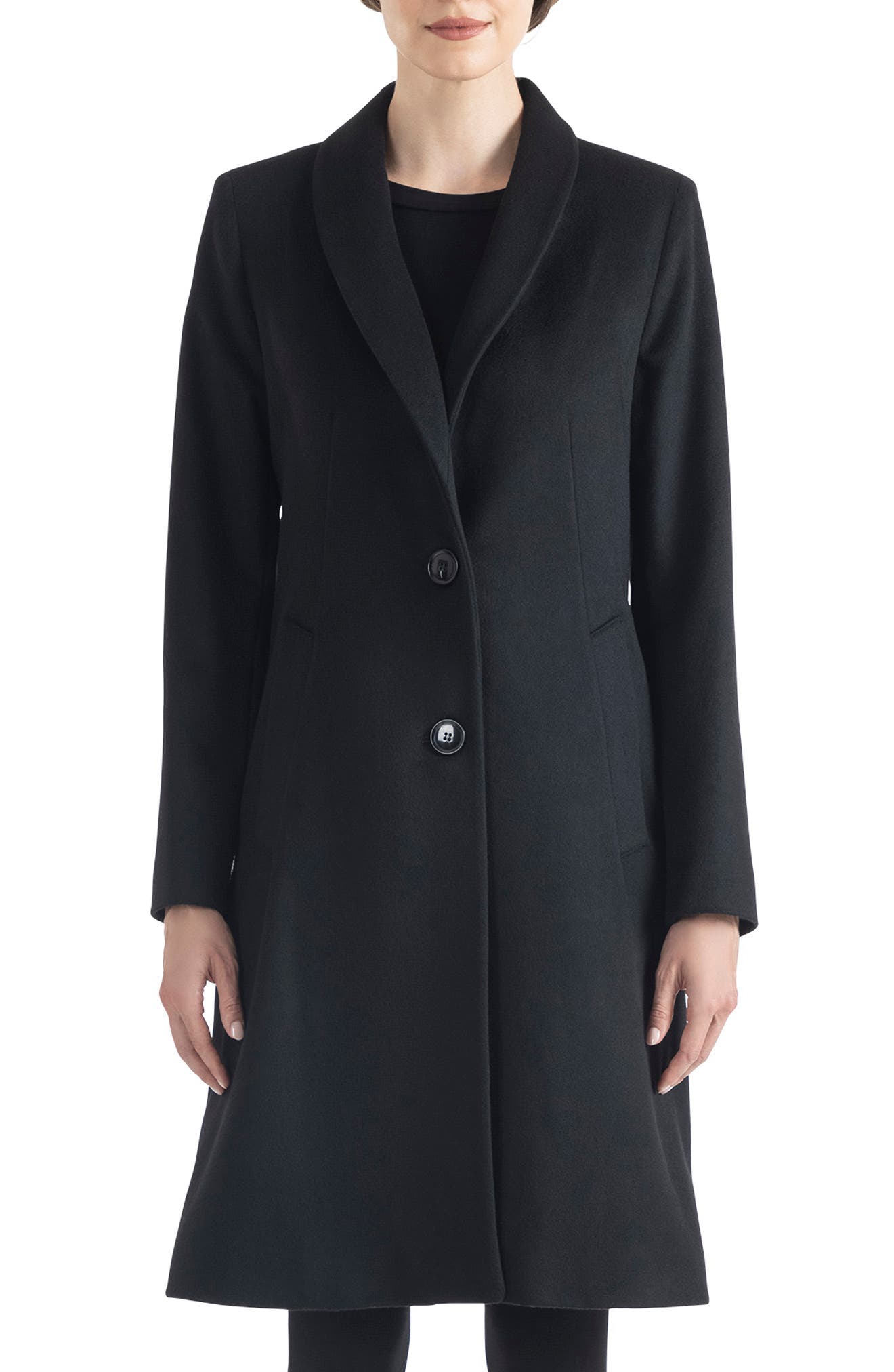 Sofia Cashmere Shawl Collar Wool Coat