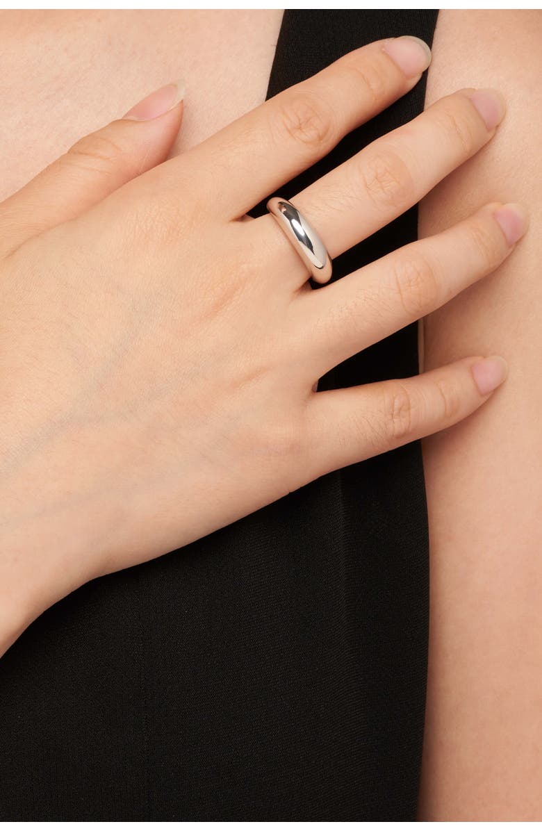 Oradina Sterling Silver Polished Dome Band, Alternate, color, Sterling Silver