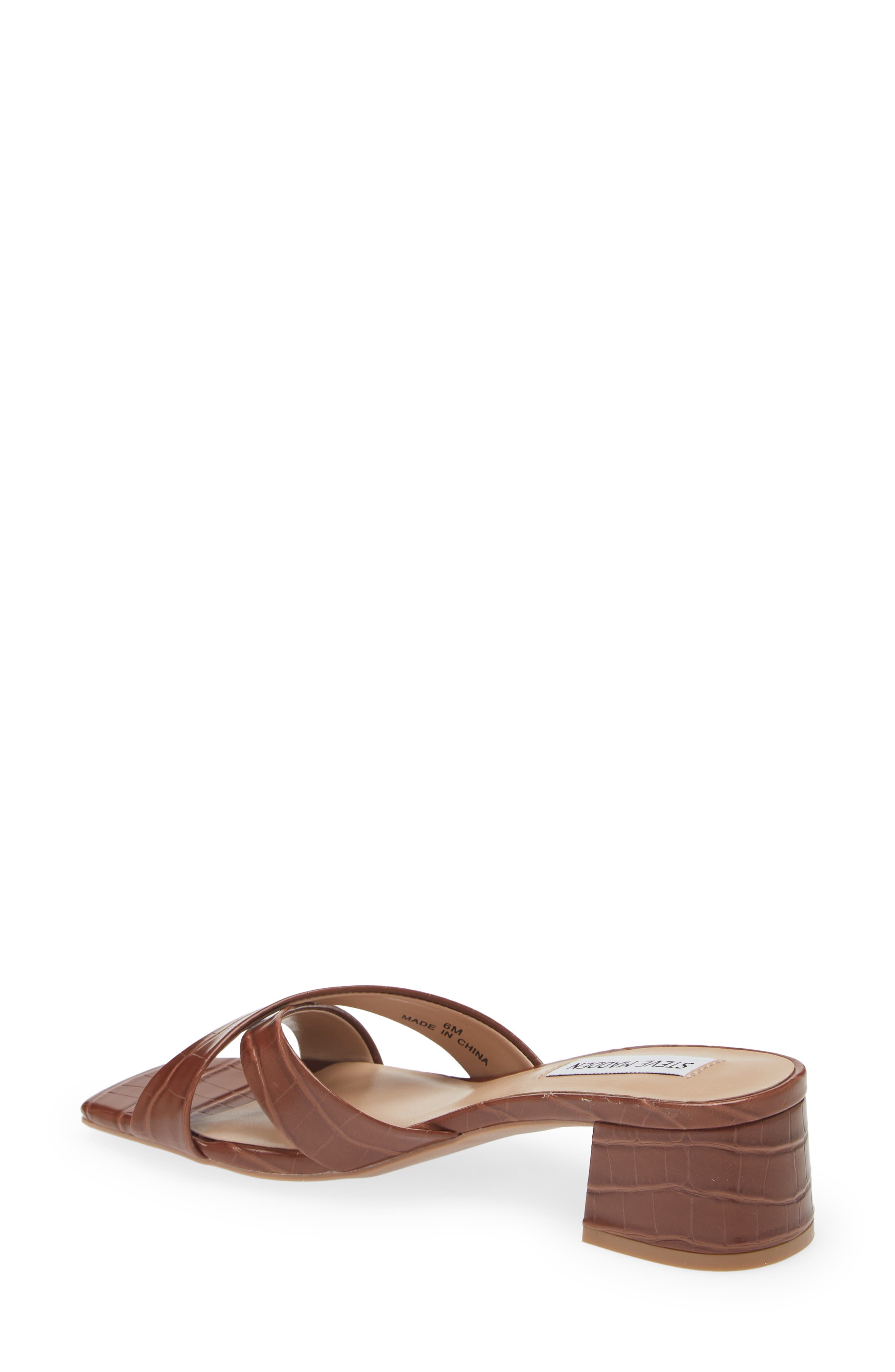 Gaia Croc Embossed Sandal, Alternate, color, BRN CROCO