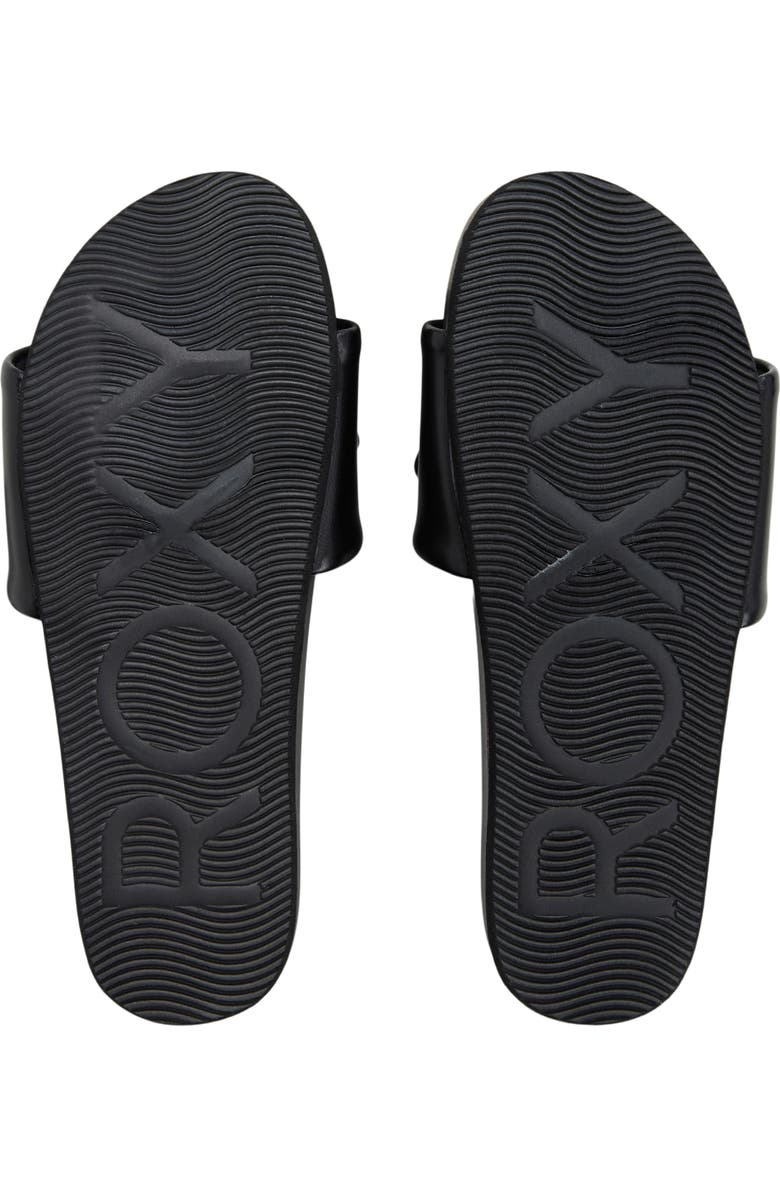 Roxy Flower Girl Slide Sandal, Alternate, color, Black