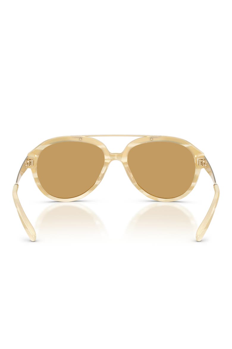 56mm Pilot Sunglasses, Alternate, color, IVORY HORN / OCHRE