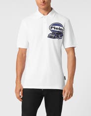 PHILIPP PLEIN Pique Polo Shirt Ss Slim Fit Cars Racing Men