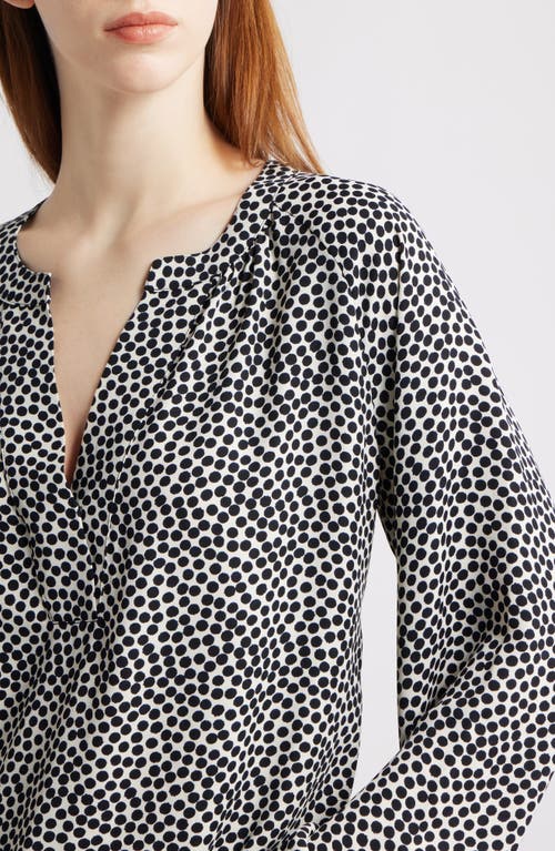 Nic + Zoe Nic+zoe Spotted Around Long Sleeve Top In Gray