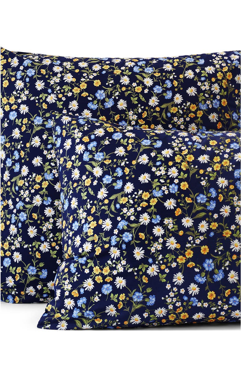 Lands' End Pureloft Pillow Sham, Main, color, Deep Sea Poppy Floral