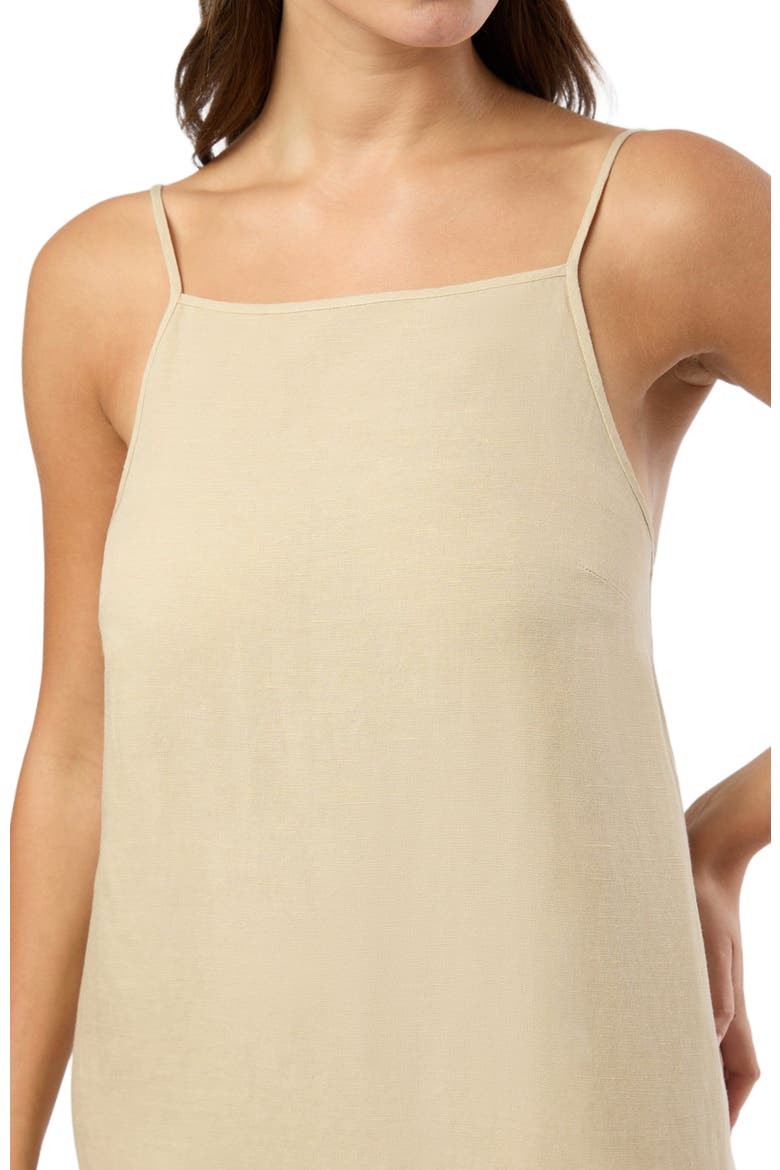 Air Linen Square Neck Maxi Dress, Alternate, color, JUTE