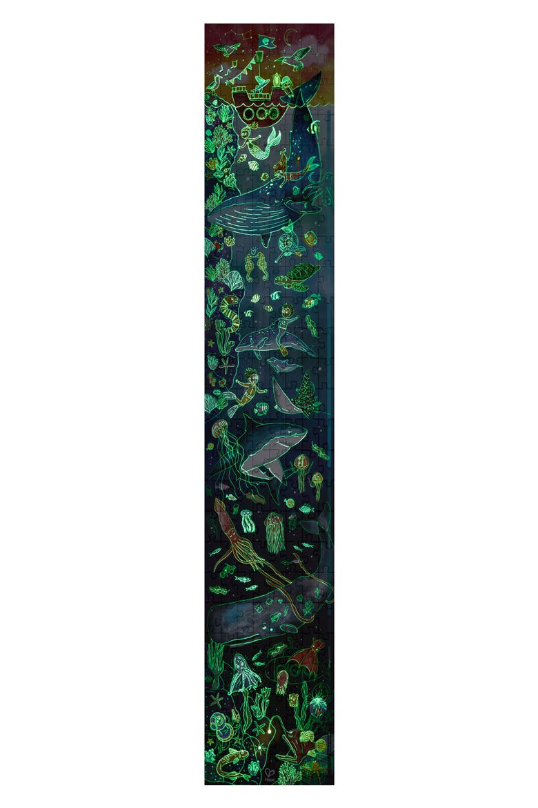 Ocean Life Puzzle 200-Piece Glow-in-the-Dark Puzzle, Alternate, color, MULTIPLECOLOR