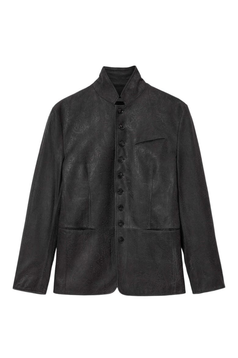 Woodward Tooled Paisley Goat Suede Jacket, Alternate, color, CHARCOAL