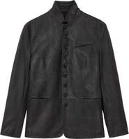 John Varvatos Woodward Tooled Paisley Goat Suede Jacket