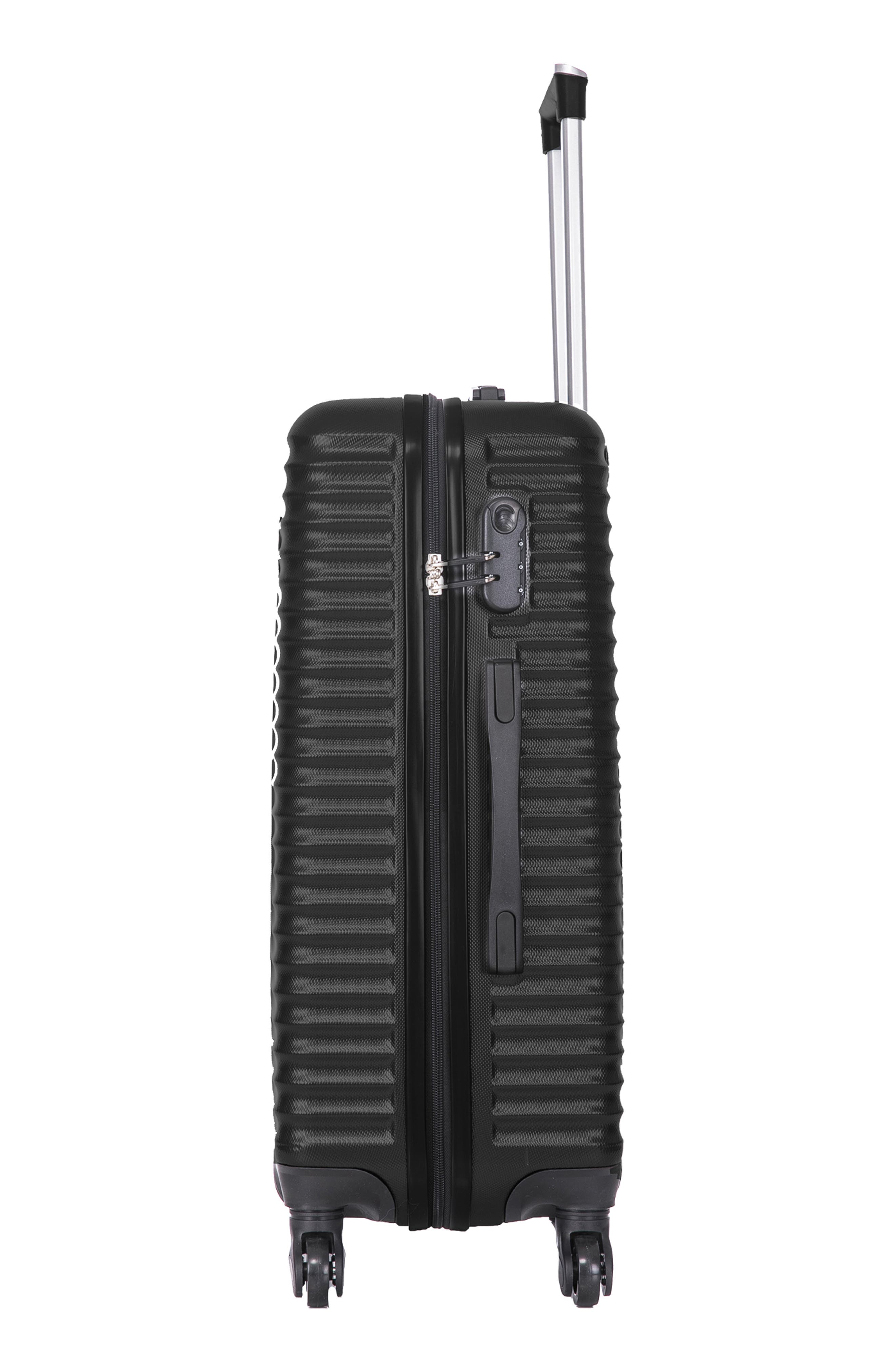 TUCCI Travola Hardshell 3-Piece Spinner Luggage Set, Alternate, color, Black