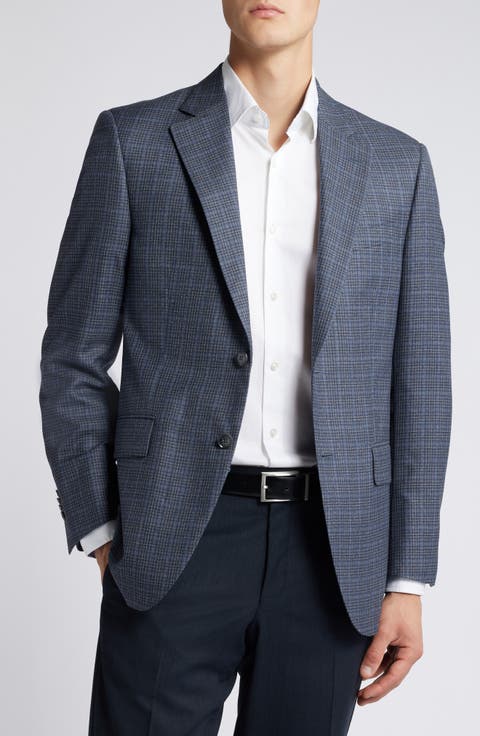 Flynn Classic Fit Plaid Wool Sport Coat (Regular & Big)