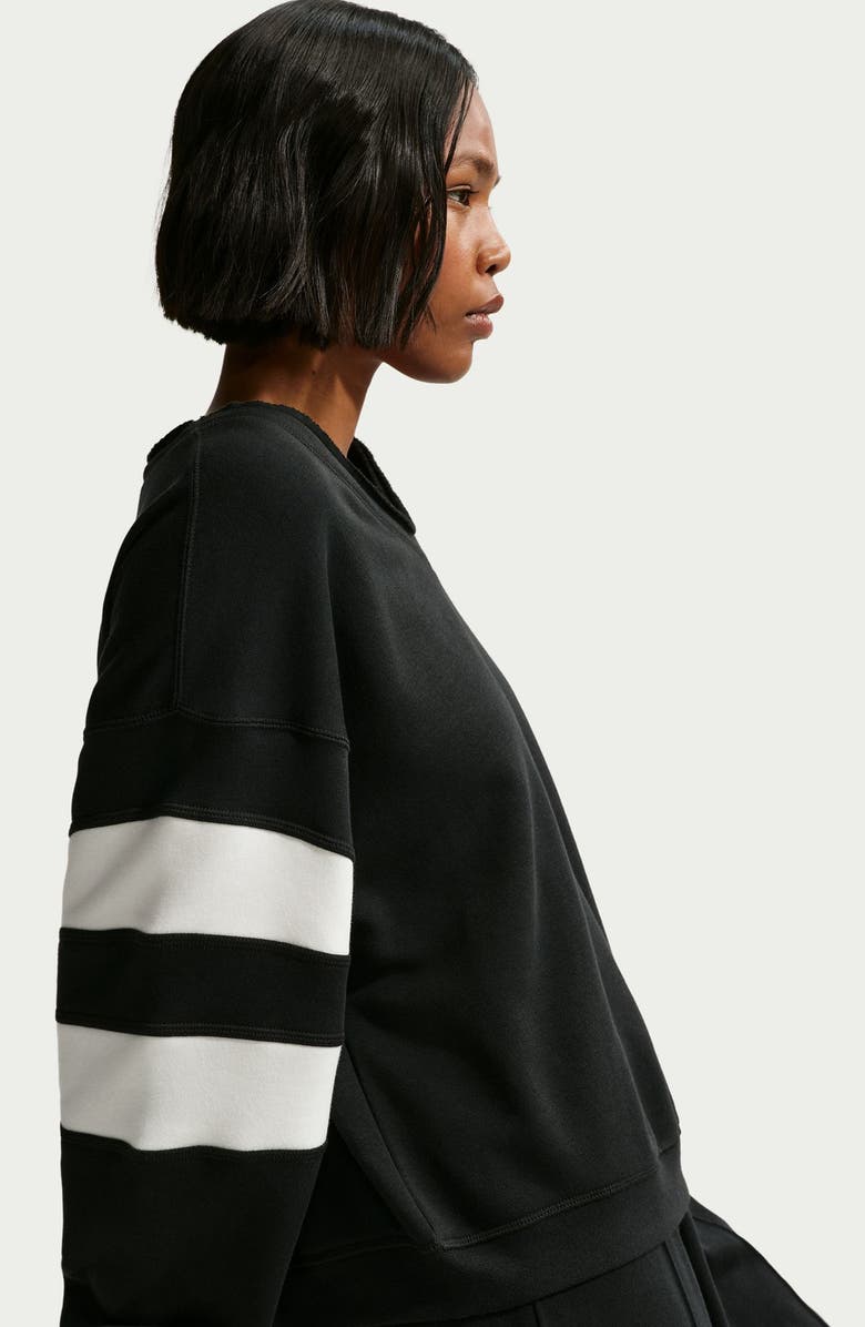 Nike Club Fleece V-Neck Sweatshirt, Alternate, color, Black/ Sail/ Sail