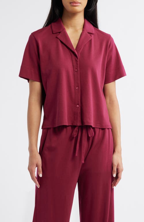 EILEEN FISHER SLEEP Organic Cotton Pajama Top in Roseberry 