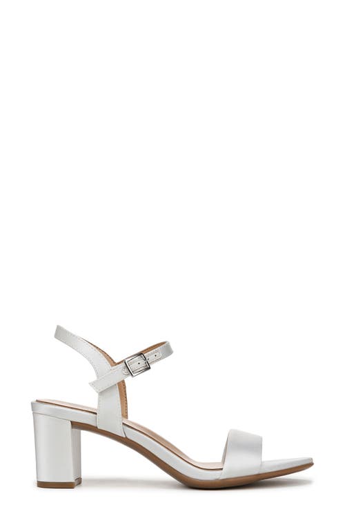 Naturalizer Bristol Ankle Strap Sandals In Pearl White Satin