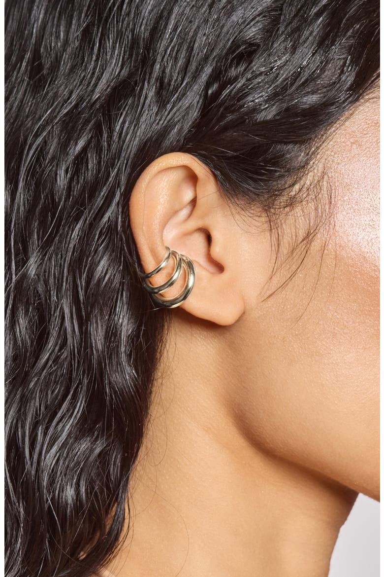 Triple Ear Cuff, Alternate, color, SILVER